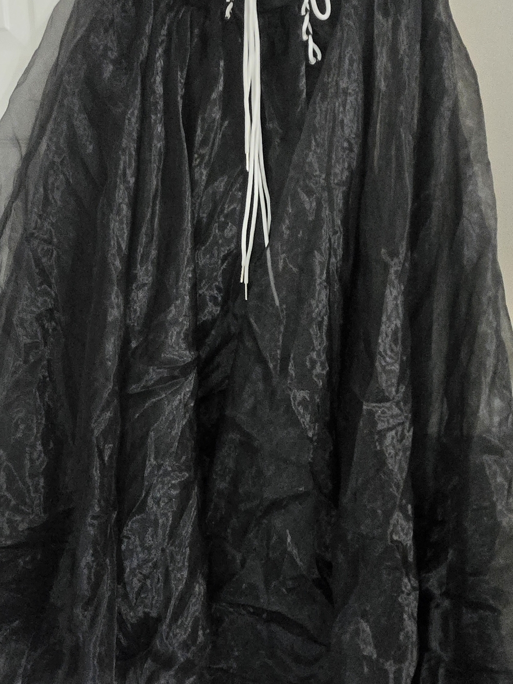 AKIRA Black Full-Length A-Line Skirt with Waist Tie
